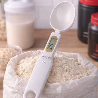 cuillère a balance digitale blanche
