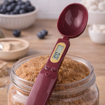 cuillère a balance digitale rouge